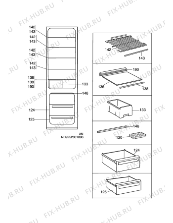 Взрыв-схема холодильника Electrolux ER9191B - Схема узла C10 Interior